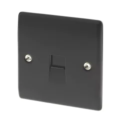 British General Nexus Metal Master Telephone Socket Matt Black