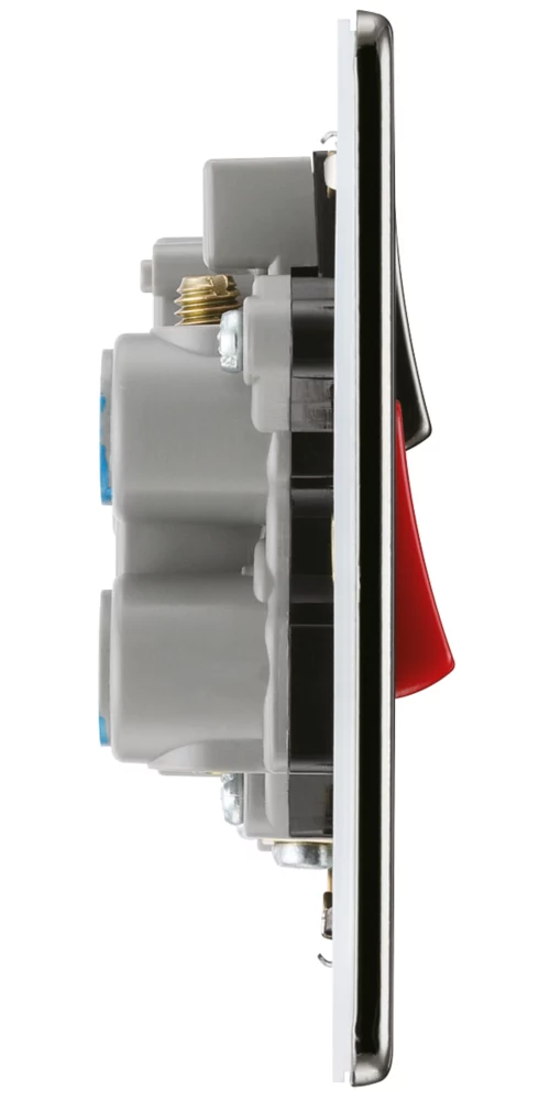 LAP 45A 2-Gang DP Cooker Switch & 13A DP Switched Socket Black Nickel With LED With Black Inserts - Image 3