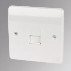 MK Logic Plus Slave Telephone Socket White