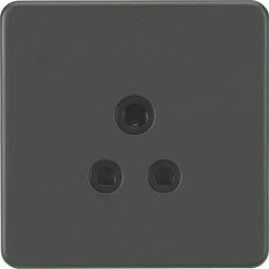 Knightsbridge SF5AAT 5A 1-Gang Unswitched Socket Anthracite With Black Inserts
