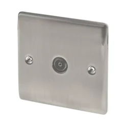 British General Nexus Metal 1-Gang Coaxial TV Socket Brushed Iridium